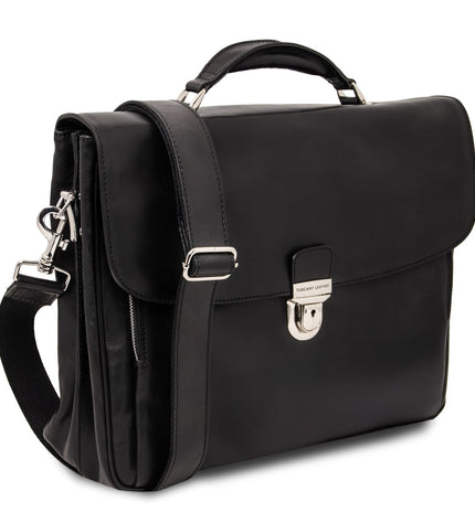 TL142067 – Alessandria - leren multi compartment TL SMART laptop briefcase