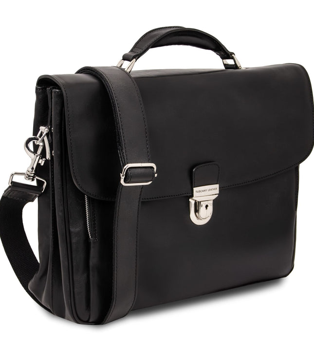 TL142067 – Alessandria - leren multi compartment TL SMART laptop briefcase