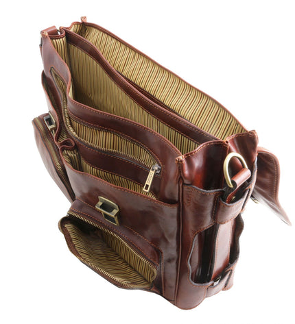 TL142069 – Ventimiglia - leren multi compartment TL SMART briefcase with front pockets