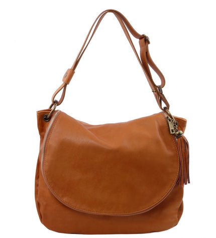 TL141110 – TL Bag - Soft leren shoulder bag with tassel detail