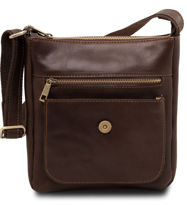 TL141407 – Jimmy - leren crossbody bag for men with front pocket