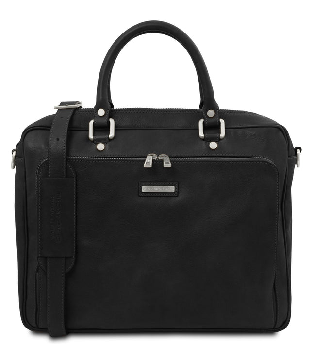 TL142427 – Pisa - leren laptop briefcase with front pocket