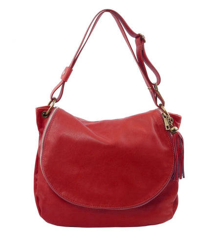 TL141110 – TL Bag - Soft leren shoulder bag with tassel detail