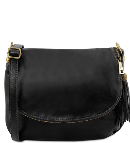 TL141223 – TL Bag - Soft leren shoulder bag with tassel detail