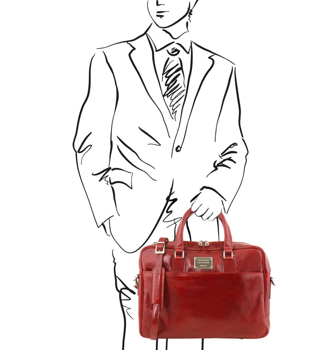 TL141241 – Urbino - leren laptop briefcase with front pocket