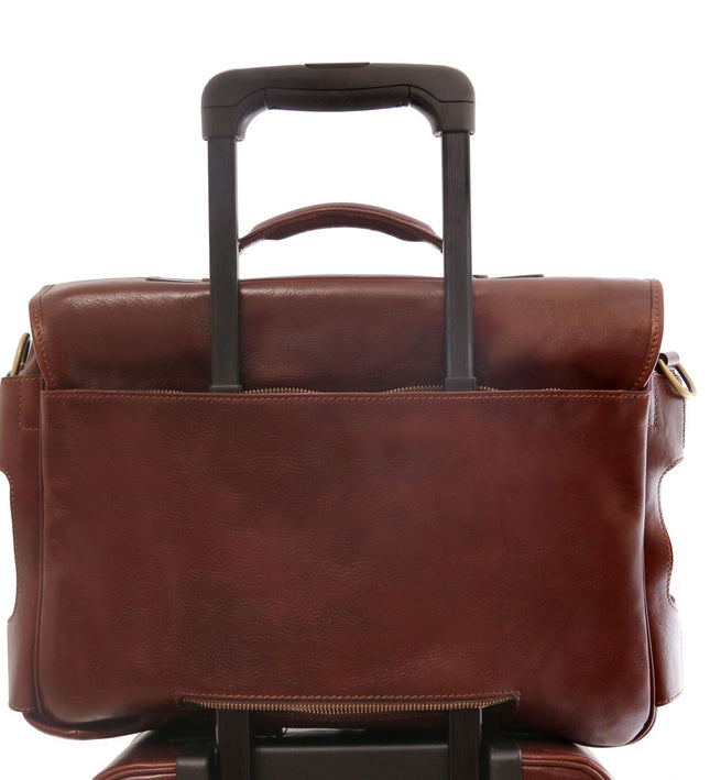 TL142069 – Ventimiglia - leren multi compartment TL SMART briefcase with front pockets