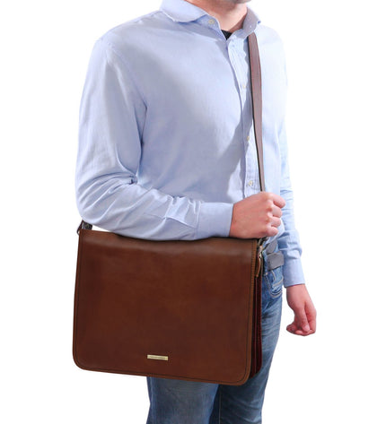 TL142430 – TL Messenger - Two compartments leren shoulder bag - Large size