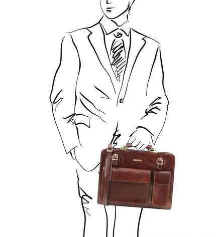TL141268 – Venezia - leren briefcase 2 compartments