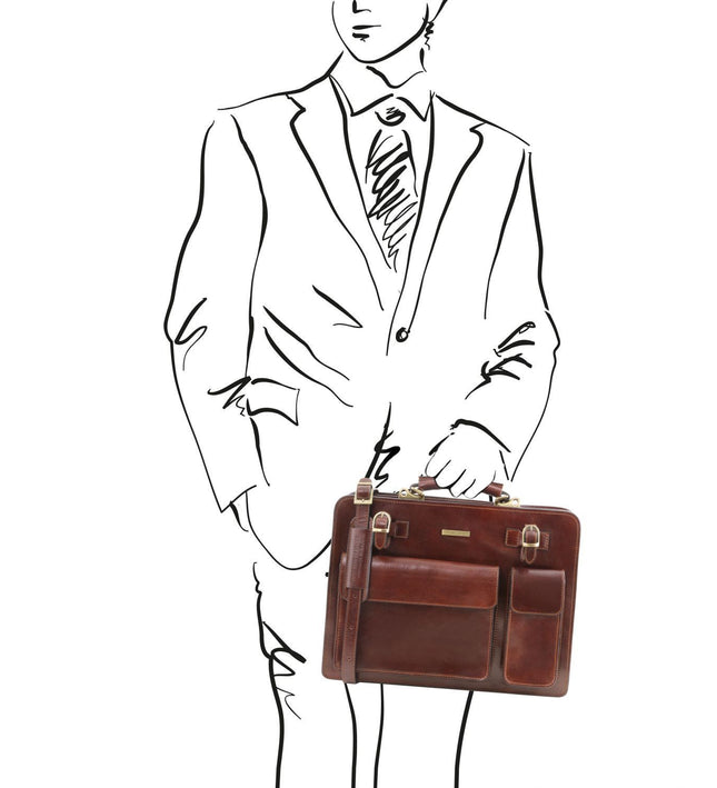 TL141268 – Venezia - leren briefcase 2 compartments