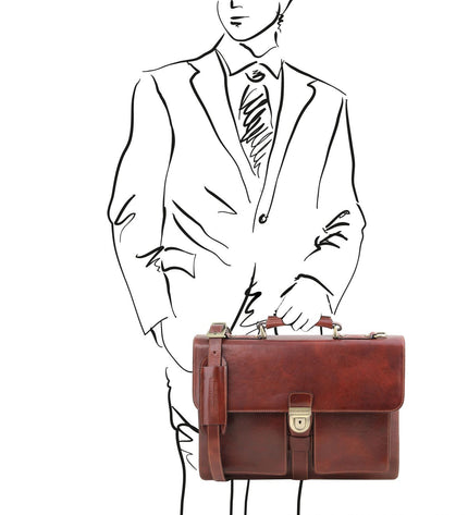 TL141825 – Assisi - leren briefcase 3 compartments