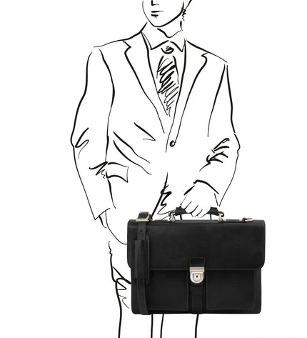 TL141825 – Assisi - leren briefcase 3 compartments