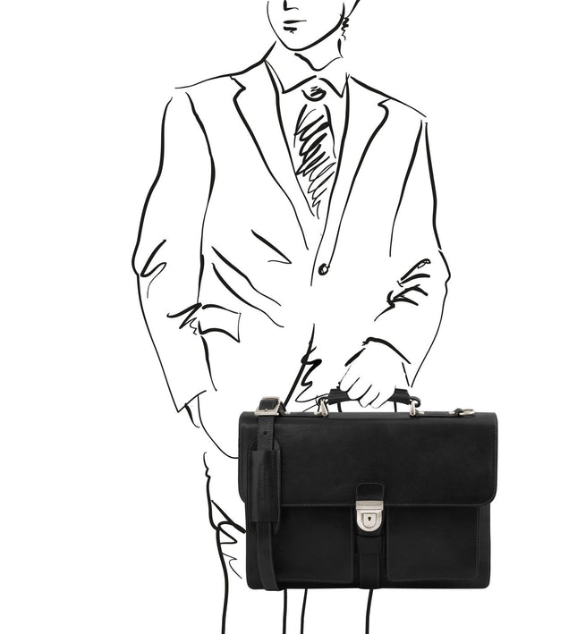 TL141825 – Assisi - leren briefcase 3 compartments