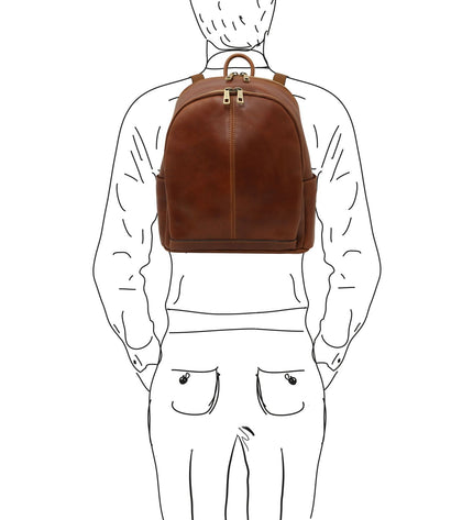 TL142460 – Canberra - 2 Compartments leren backpack