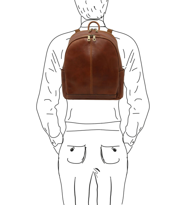 TL142460 – Canberra - 2 Compartments leren backpack