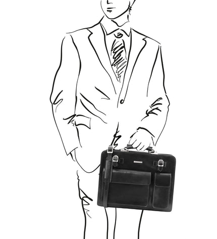 TL141268 – Venezia - leren briefcase 2 compartments