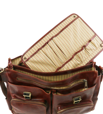 TL142069 – Ventimiglia - leren multi compartment TL SMART briefcase with front pockets