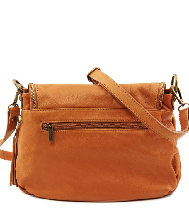 TL141223 – TL Bag - Soft leren shoulder bag with tassel detail
