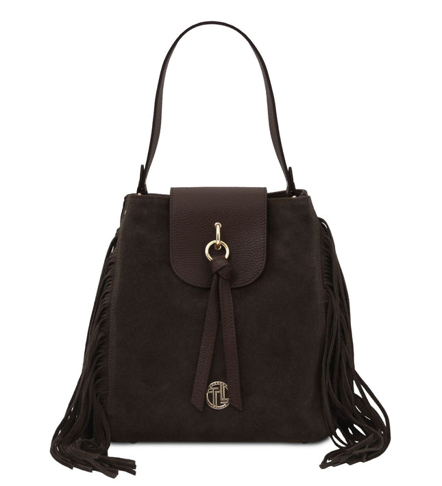 TL142512 – Nomade - Suede leren fringe shoulder bag