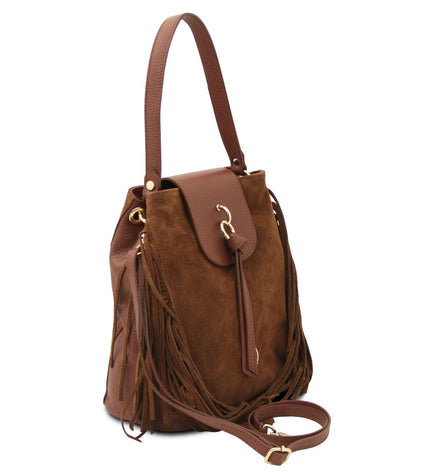 TL142512 – Nomade - Suede leren fringe shoulder bag