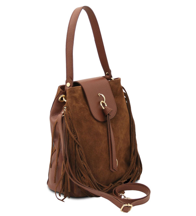 TL142512 – Nomade - Suede leren fringe shoulder bag