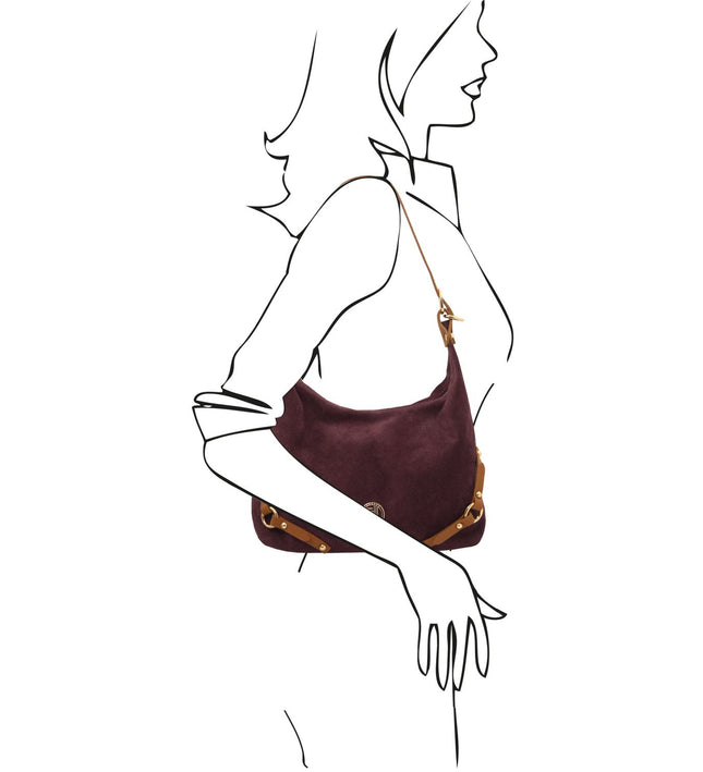 TL142419 – Sierra - Suede leren shoulder bag