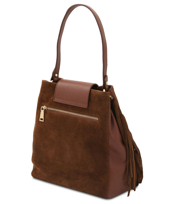 TL142512 – Nomade - Suede leren fringe shoulder bag