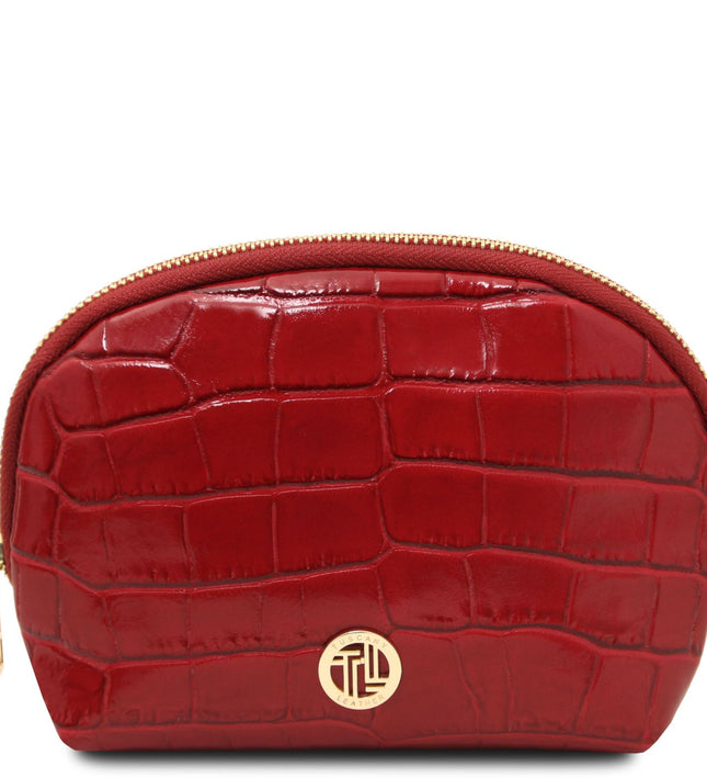 TL142514 – Vera - Croc print leren toiletry case