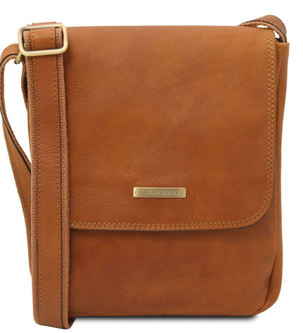 TL141408 – John - leren crossbody bag for men with front zip