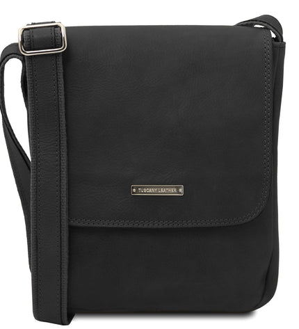 TL141408 – John - leren crossbody bag for men with front zip