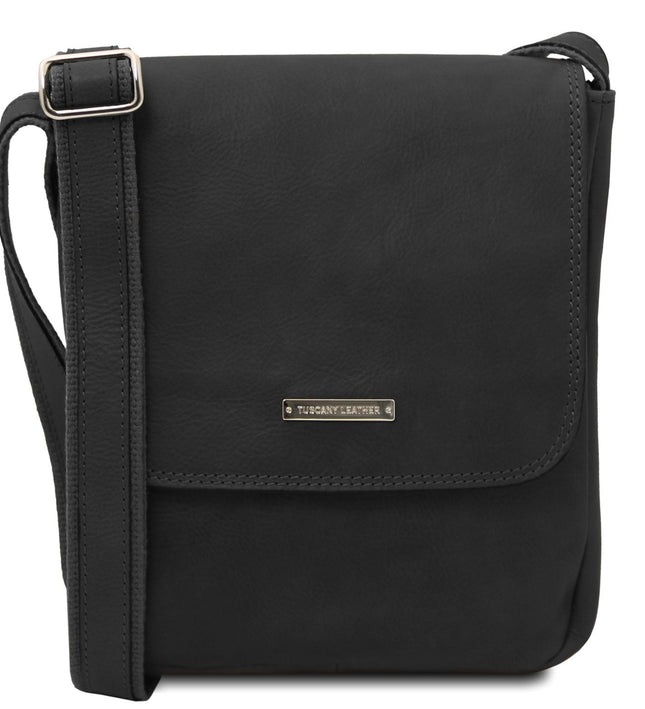 TL141408 – John - leren crossbody bag for men with front zip