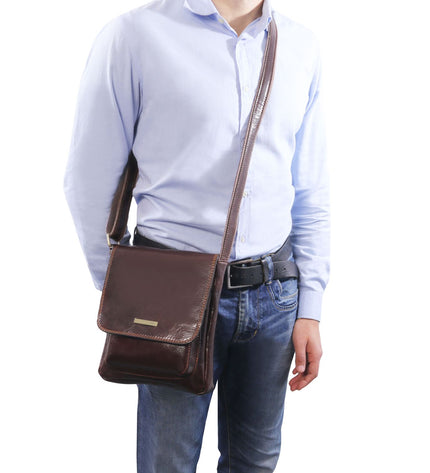 TL141407 – Jimmy - leren crossbody bag for men with front pocket