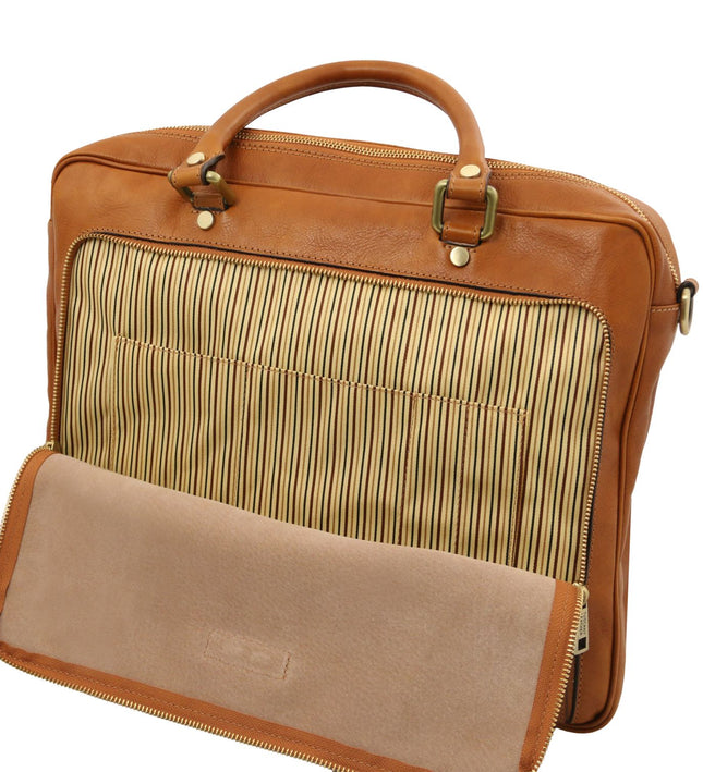 TL142427 – Pisa - leren laptop briefcase with front pocket