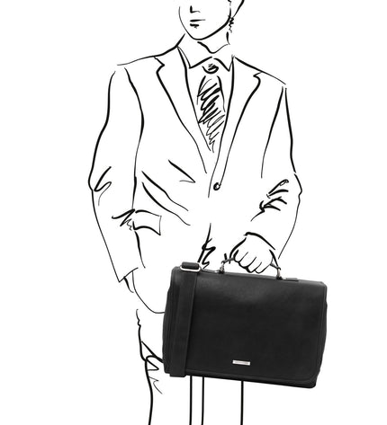 TL142068 – Mantova - leren multi compartment TL SMART briefcase with flap