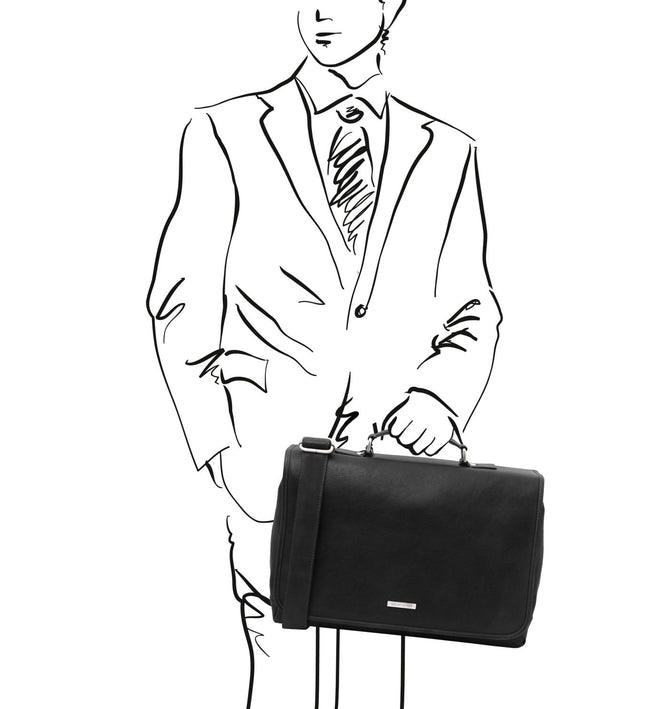 TL142068 – Mantova - leren multi compartment TL SMART briefcase with flap
