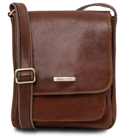TL141407 – Jimmy - leren crossbody bag for men with front pocket