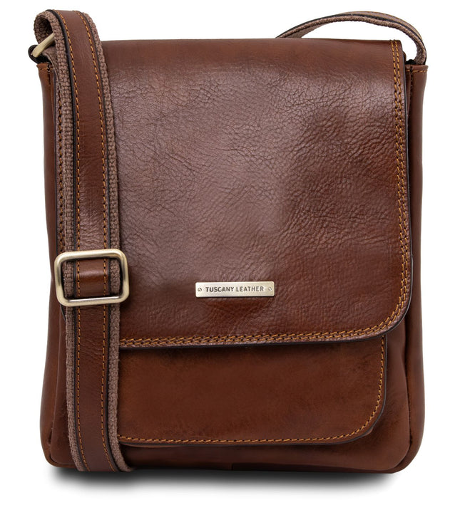 TL141407 – Jimmy - leren crossbody bag for men with front pocket