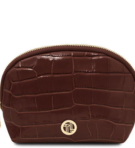 TL142514 – Vera - Croc print leren toiletry case