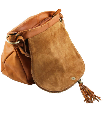 TL141110 – TL Bag - Soft leren shoulder bag with tassel detail