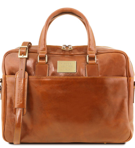 TL141894 – Urbino - leren laptop briefcase 2 compartments with front pocket