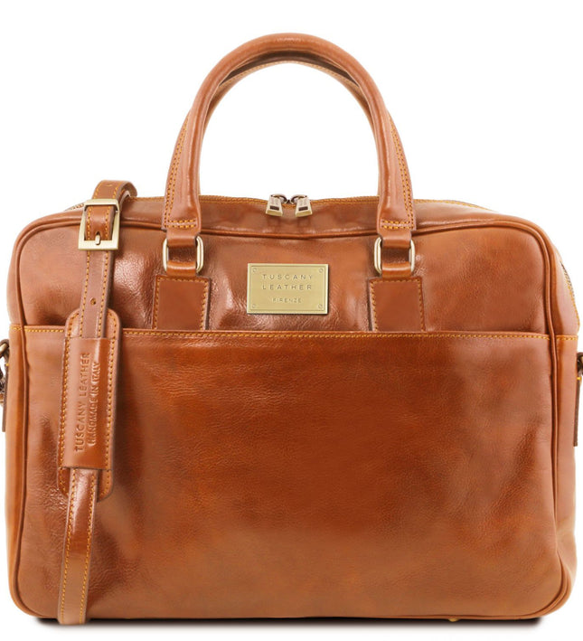 TL141894 – Urbino - leren laptop briefcase 2 compartments with front pocket