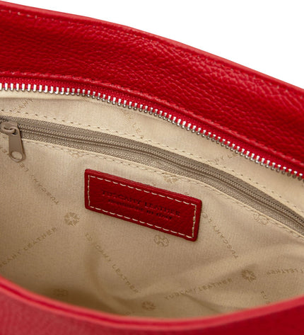 Tuscany Leather – Brenda - Soft leather shoulder bag – Lipstick Red (TL142450)