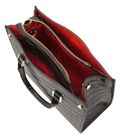 TL142504 – Croque - Croc print leren handbag