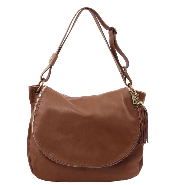 TL141110 – TL Bag - Soft leren shoulder bag with tassel detail