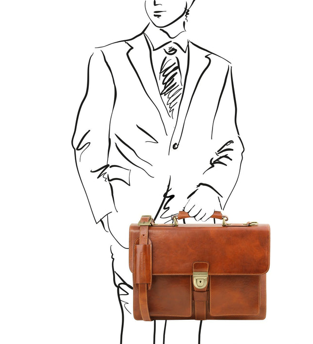 TL141825 – Assisi - leren briefcase 3 compartments
