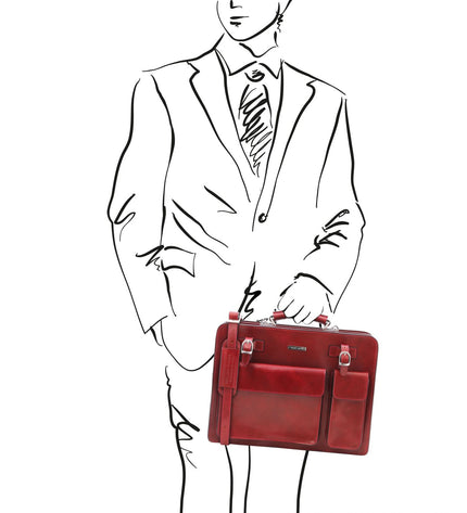 TL141268 – Venezia - leren briefcase 2 compartments