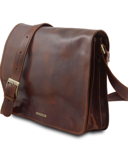 TL90475 – Messenger double - Crossbody leren bag