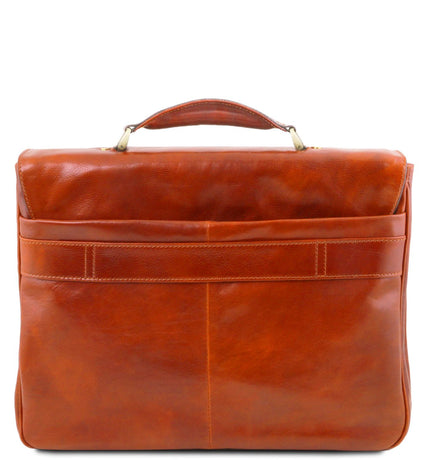 Tuscany Leather – Alessandria - Leather multi compartment TL SMART laptop briefcase – Honing (TL142440)