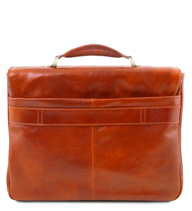 Tuscany Leather – Alessandria - Leather multi compartment TL SMART laptop briefcase – Honing (TL142440)