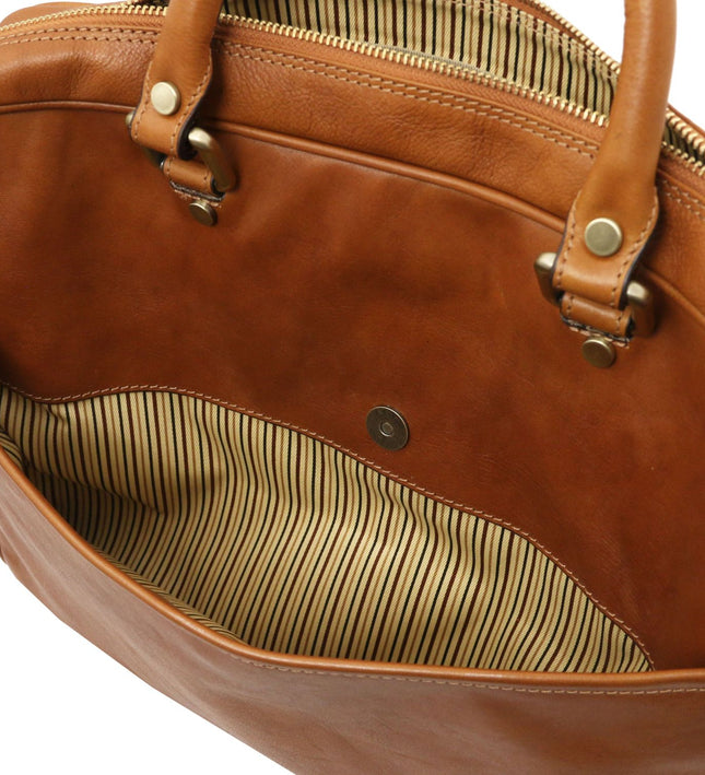 TL142427 – Pisa - leren laptop briefcase with front pocket